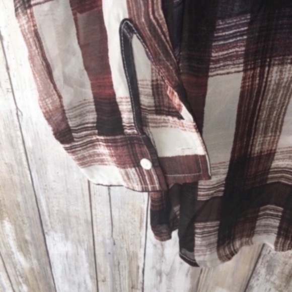 Jack By BB Dakota Sheer Button Down Blouse - Picture 2 of 5